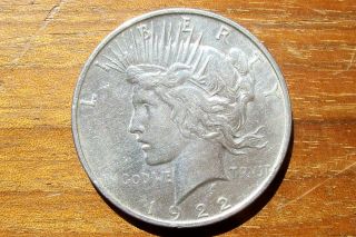 1922 - D Peace Dollar Silver 90% Silver Avg Circ Cond photo