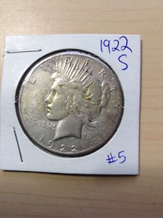 191922 - S Silver Peace Dollar Silver Coin - 90% Silver photo