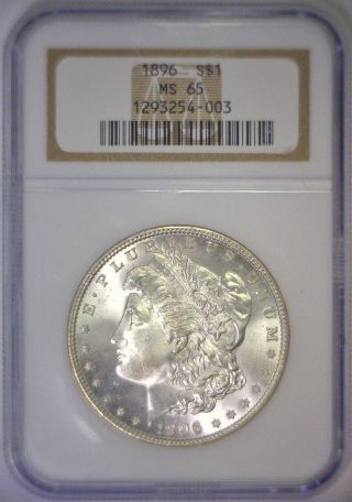 1896 Morgan Silver Dollar Philadelphia $1 Bu Ngc Ms65 Ms 65 photo