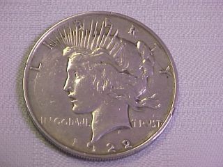 1922 - Peace Liberty Silver One Dollar Coin (almost Uncirculated) photo