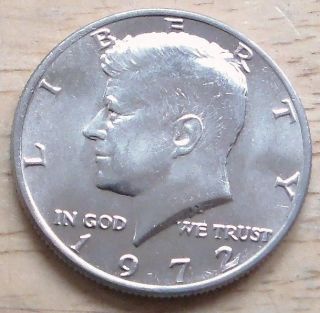 1972 P Brilliant Uncirculated Kennedy Half Dollar.  Very Sharp photo