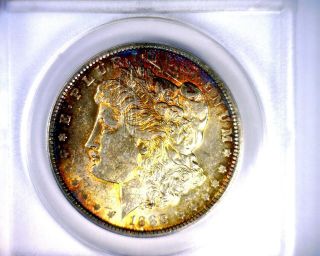 Au58 Anacs Beautifully Toned 1888 Morgan Silver Dollar U.  S.  Coin 1888 photo