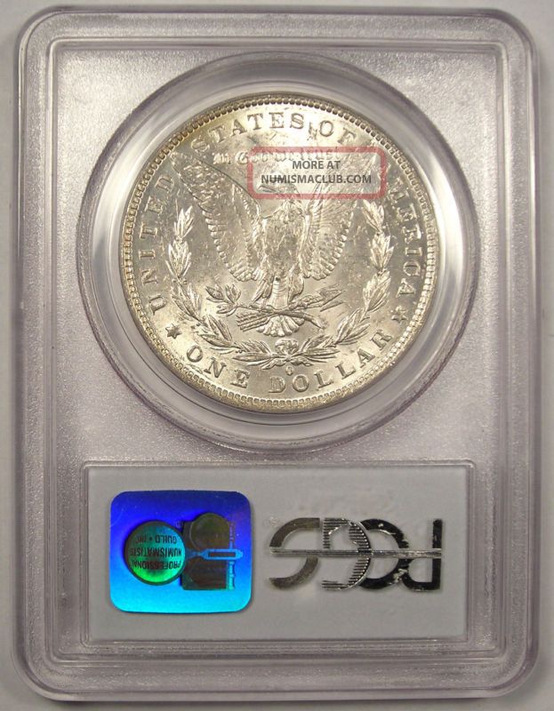 1883 - O Morgan Silver Dollar Pcgs Ms62: Rainbow Tone
