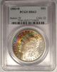 1883 - O Morgan Silver Dollar Pcgs Ms62: Rainbow Tone Dollars photo 4