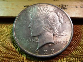 1922 Silver Peace Dollar - S&h Usa photo