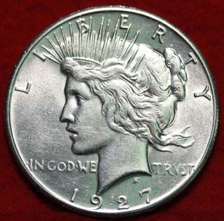 Uncirculated 1927 Silver Peace Dollar S/h photo