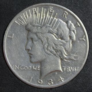 1934 - S Peace Silver Dollar - Rare Key Date photo