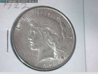 1922  Peace Silver Dollar photo