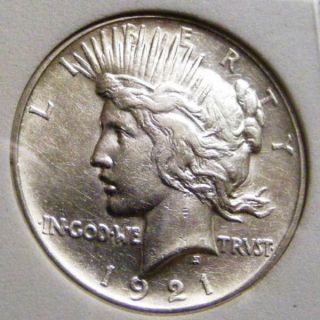 1921 P Silver Peace Dollar Bu Gem Uncirculated 6305056 photo