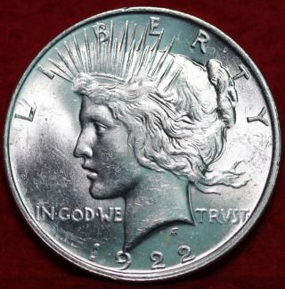 Uncirculated 1922 Silver Peace Dollar S/h photo
