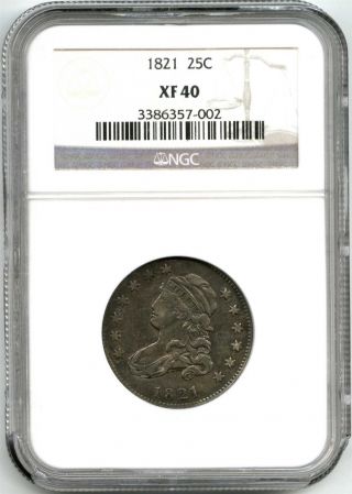 1821 Ngc Xf40 Capped Bust Quarter 25 Cent photo
