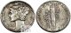 1943 (p) About Uncirculated Au Mercury Silver Dime 10c Us Coin B90 Dimes photo 1