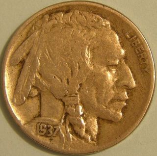 1937 D Buffalo Nickel,  Aj 524 photo