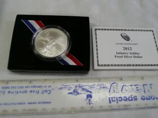 2012 - W Us Infantry Soldier Uncirculated Silver Dollar And photo