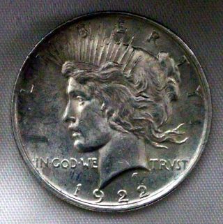1922 $1 Peace Silver Dollar - Ms - Ddr -.  