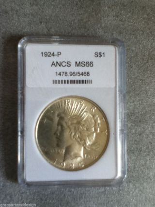 Collectible Uncirculated1924 - P Silver Dollar,  Anacs Authenticated photo