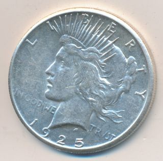 1925 S Peace Silver Dollar About Uncirculated photo