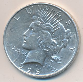 1926 D Peace Silver Dollar About Uncirculated photo