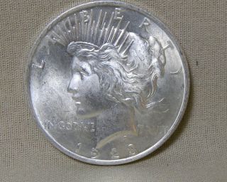 1923 Uncirculated Peace Silver Dollar - 90 % Silver photo