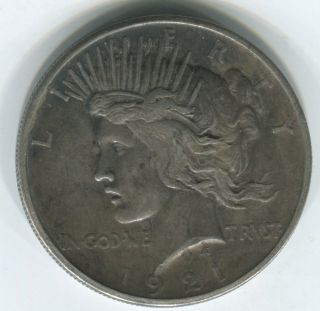 1921 $1 Peace Dollar Choice Xf,  Above Average Strike Problem And photo
