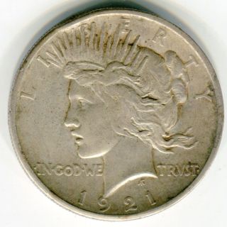 1921 $1 Peace Dollar Xf Some Lustre But Some Issues photo