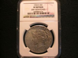 1924 - S Peace Silver Dollar - - Ngc Graded Xf Details photo