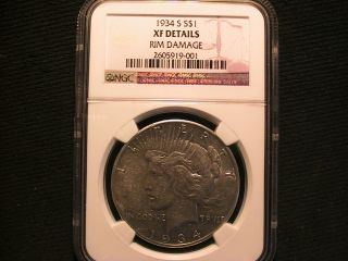 1934 - S Peace Silver Dollar - - Ngc Graded Xf photo