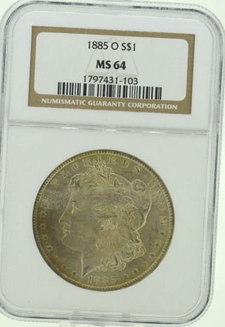 1885 - O Ms64 Ngc Morgan Dollar (947) photo