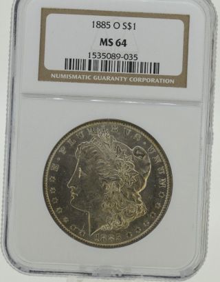 1885 - O Ms64 Ngc Morgan Dollar (949) photo