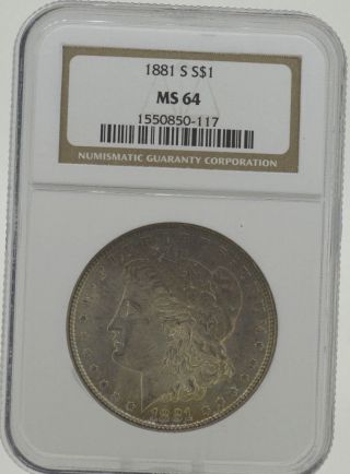 1881 - S Ms64 Ngc Morgan Dollar (946) photo