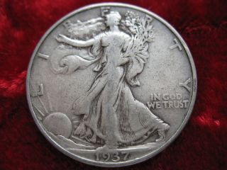 1937 - P Walking Liberty Silver Half Dollar,  Better Grade Coin U.  S. photo