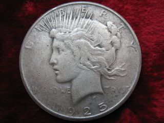 1925 - S Peace Silver Dollar,  Scarce Date Coin Fast photo