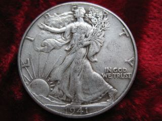 1941 - P Walking Liberty Silver Half Dollar,  Higher Grade Fast photo