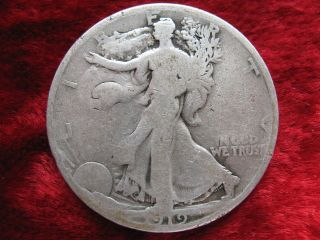 1919 - P Walking Liberty Silver Half Dollar,  Good,  Tough Date Fast photo