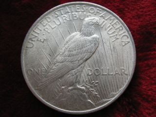 1923 - P Peace Silver Dollar,  Luster,  38.  1mm, .  77344 Oz.  Silver photo