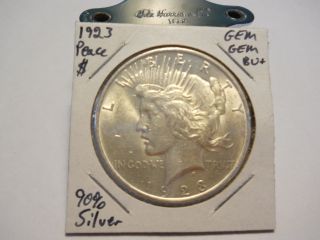 1923 Peace Silver Dollar Gem Gem Bu+++ Silver Dollar photo