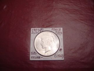 1924 - P Us Peace Dollar -, , ,  Great Satin Finished Coin,  Coin Is Aaa photo
