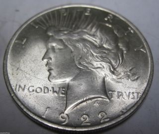Unc 1922 Silver Peace Dollar (108e) photo