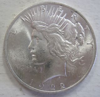 Choice Bu 1922 Silver Peace Dollar (311f) photo