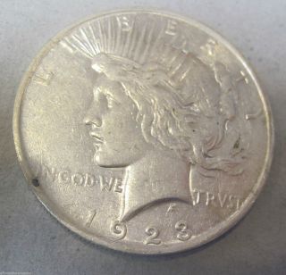 1923 Silver Peace Dollar 314m photo