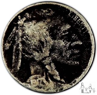 1917 (p) Very Good Vg Details Indian Head Buffalo Nickel 5c Us Coin B34 photo