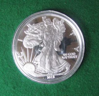 1/4 Pound 999 Fine Silver Round - 4.  0 Troy Oz Silver - 2012 Eagle - 3.  5 