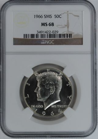 Stunning 1966 Sms Kennedy Half Dollar Ngc Ms 68 50 Cent (special Strike) photo