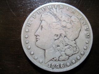 1896 S Morgan Silver Dollar Coin photo