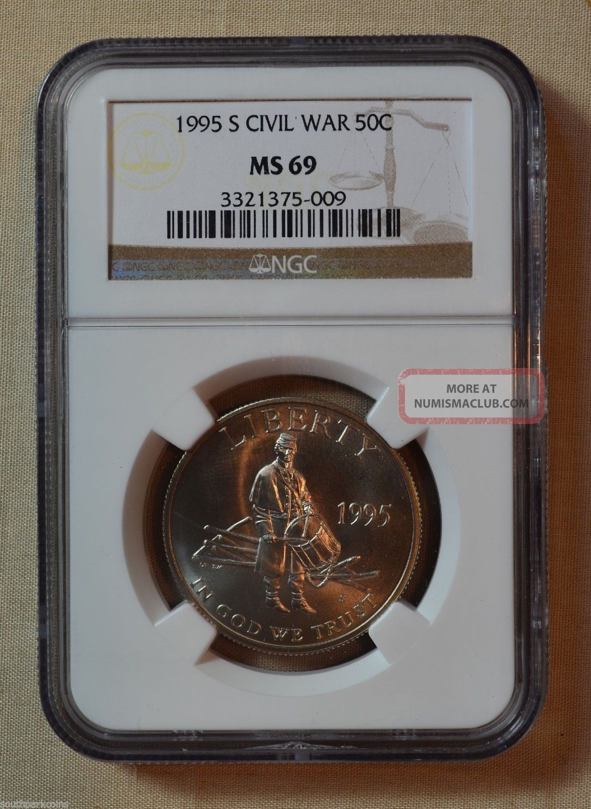 1995 - S Civil War Commemorative Half Dollar - Ngc Slabbed Ms69
