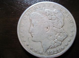 1921 S Morgan Silver Dollar Vf photo