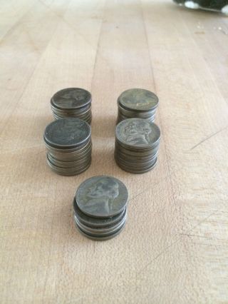 45 Usa World War Ii Nickels,  30% Silver photo