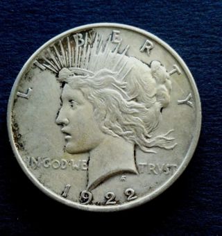 1922 D $1 Us Peace Dollar 90% Silver photo