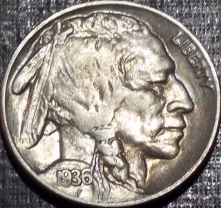 Rare 1936 - P Buffalo Nickel Full Date + Full Horn Quality Coin 15 photo