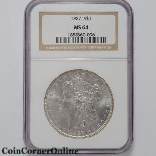 1887 U.  S.  Morgan Silver Dollar Ngc Ms 64 (slx403) photo